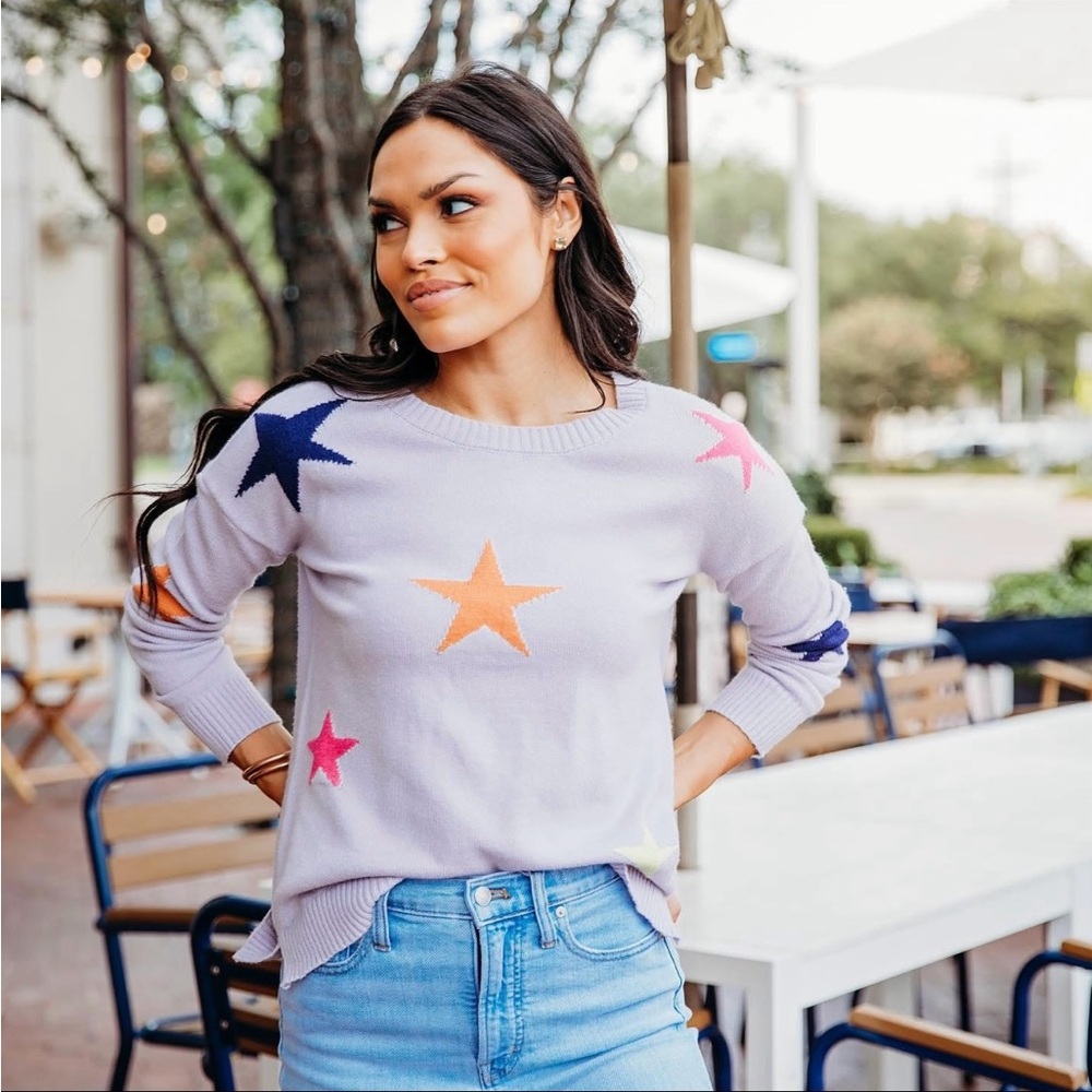 Karlie Lavender Star Sweater